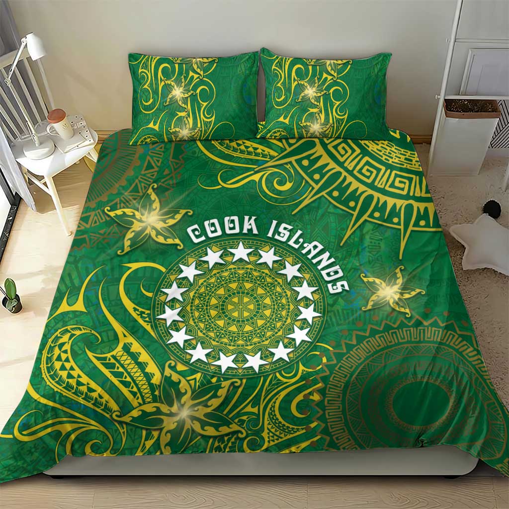 Cook Islands Bedding Set Hibiscus Polynesian Tribal Pattern