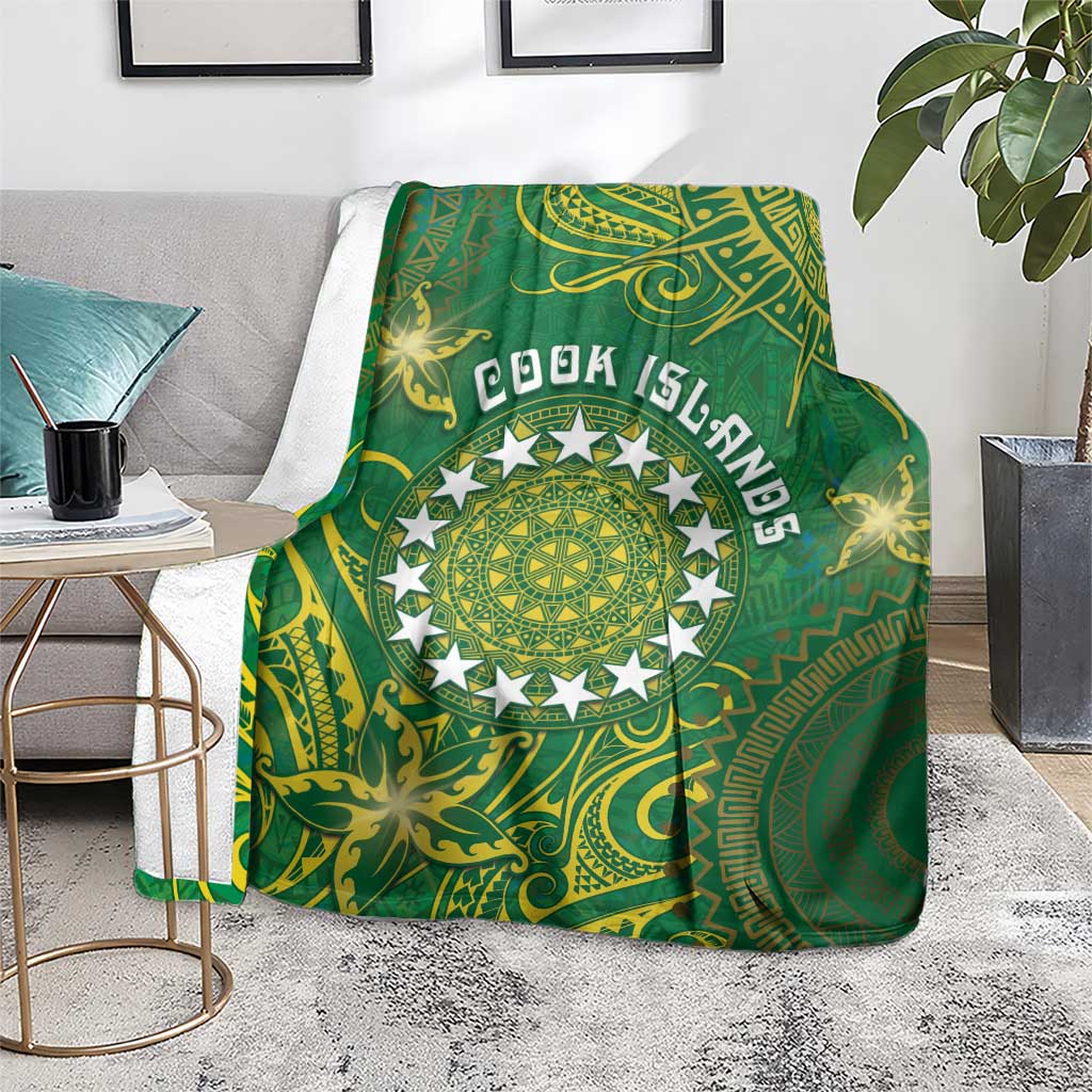 Cook Islands Blanket Hibiscus Polynesian Tribal Pattern