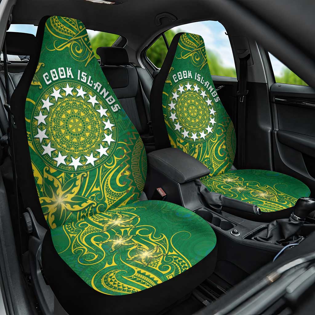 Cook Islands Car Seat Cover Hibiscus Polynesian Tribal Pattern