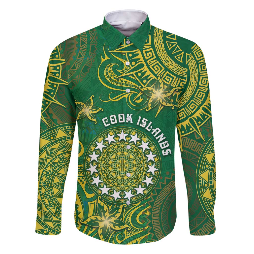 Personalised Cook Islands Family Matching Long Sleeve Bodycon Dress and Hawaiian Shirt Hibiscus Polynesian Tribal Pattern