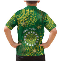 Personalised Cook Islands Family Matching Mermaid Dress and Hawaiian Shirt Hibiscus Polynesian Tribal Pattern