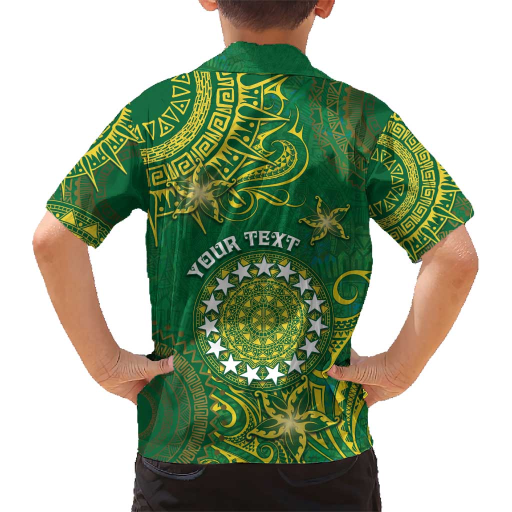 Personalised Cook Islands Family Matching Short Sleeve Bodycon Dress and Hawaiian Shirt Hibiscus Polynesian Tribal Pattern