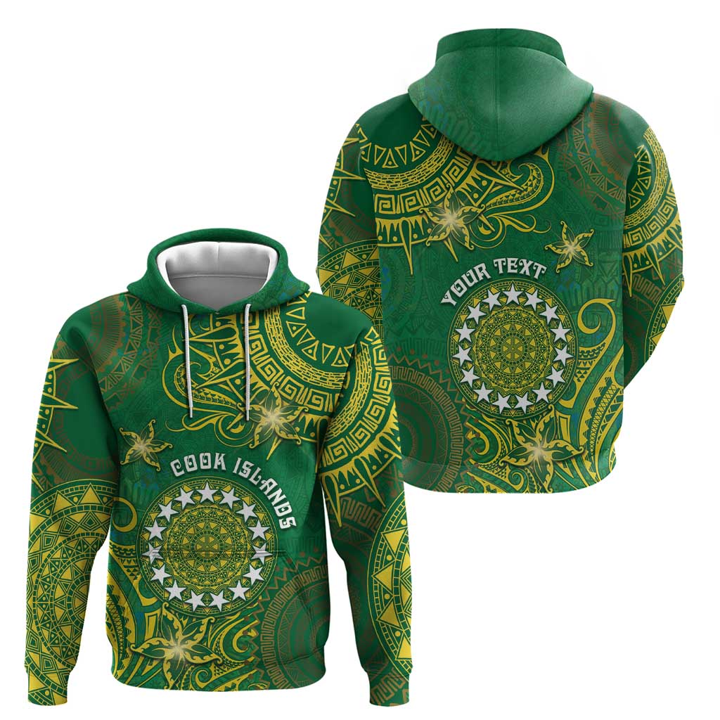 Personalised Cook Islands Hoodie Hibiscus Polynesian Tribal Pattern DT05 - Polynesian Pride