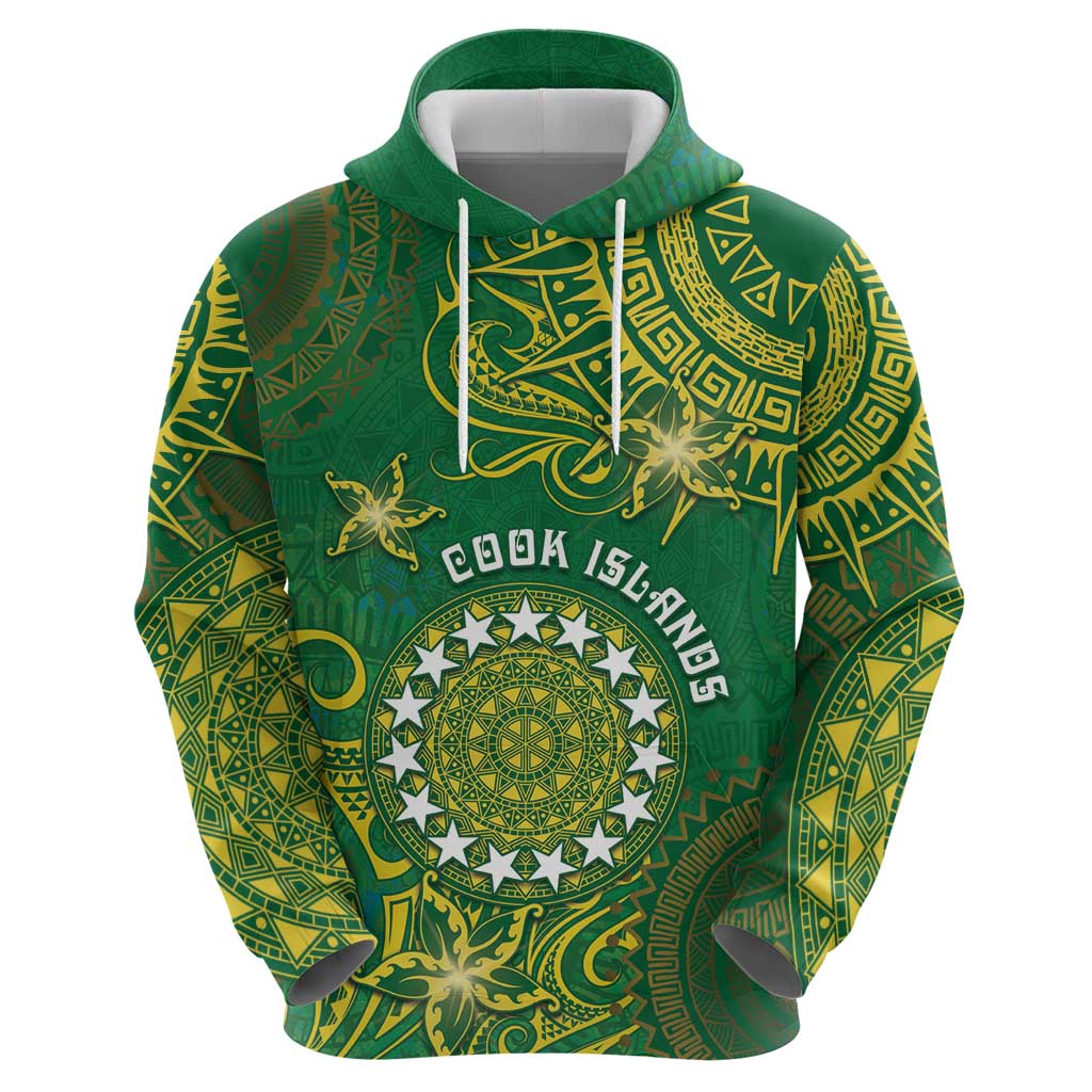 Personalised Cook Islands Hoodie Hibiscus Polynesian Tribal Pattern DT05 - Polynesian Pride
