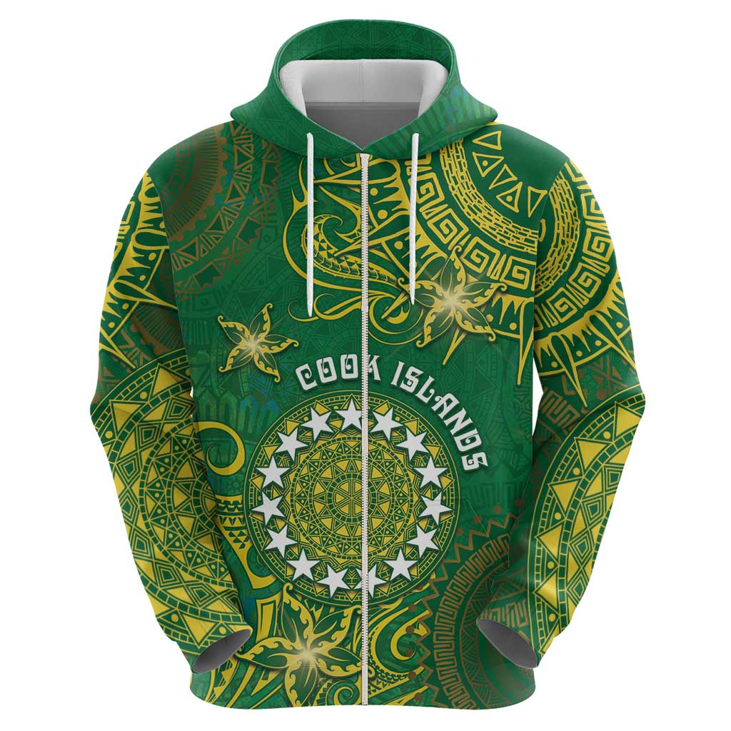Personalised Cook Islands Hoodie Hibiscus Polynesian Tribal Pattern DT05 - Polynesian Pride