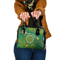 Cook Islands Shoulder Handbag Hibiscus Polynesian Tribal Pattern DT05 One Size Green - Polynesian Pride