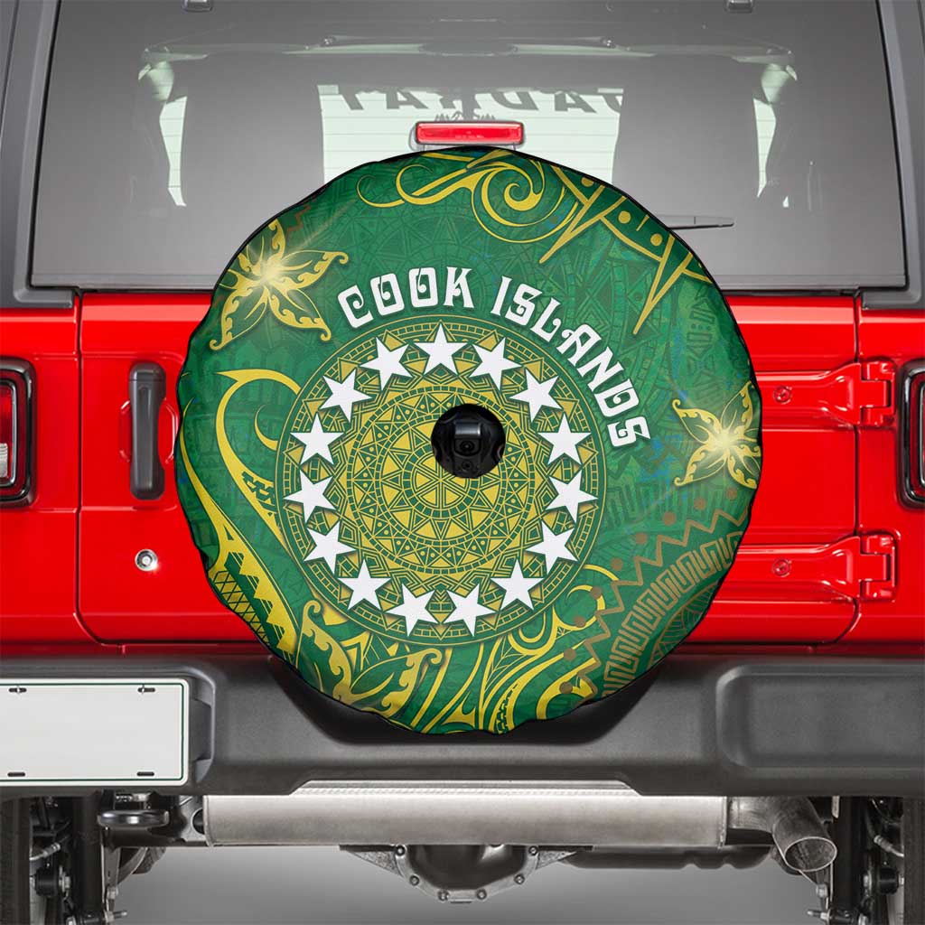 Cook Islands Spare Tire Cover Hibiscus Polynesian Tribal Pattern DT05 - Polynesian Pride