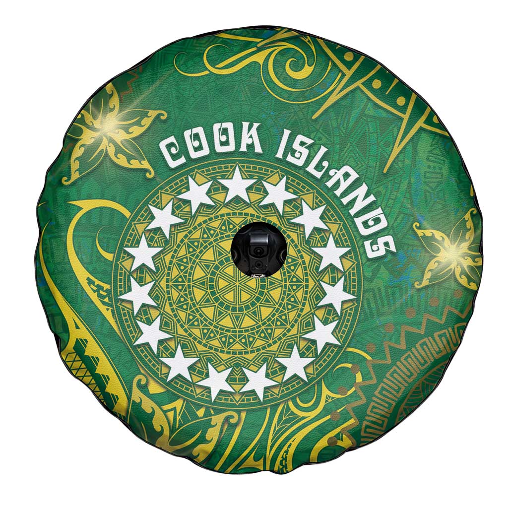 Cook Islands Spare Tire Cover Hibiscus Polynesian Tribal Pattern DT05 - Polynesian Pride