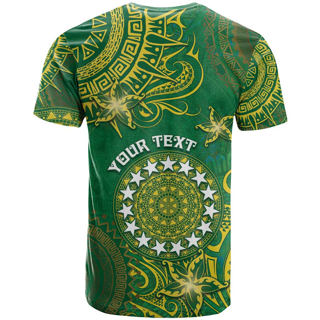 Personalised Cook Islands T Shirt Hibiscus Polynesian Tribal Pattern