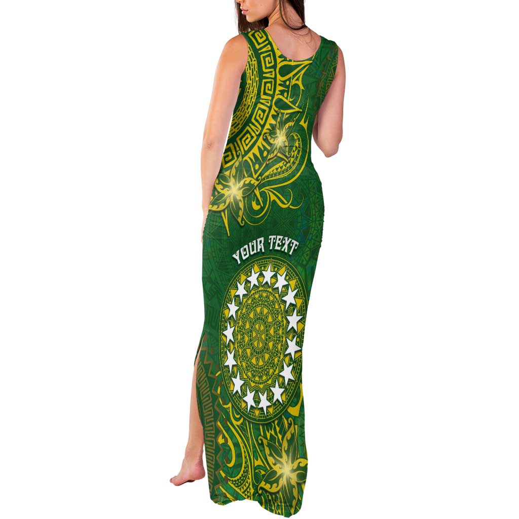Personalised Cook Islands Tank Maxi Dress Hibiscus Polynesian Tribal Pattern