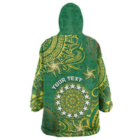 Personalised Cook Islands Wearable Blanket Hoodie Hibiscus Polynesian Tribal Pattern DT05 - Polynesian Pride