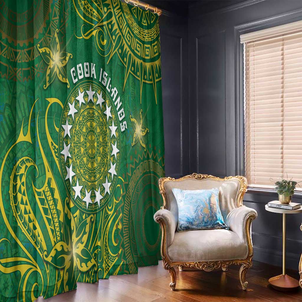 Cook Islands Window Curtain Hibiscus Polynesian Tribal Pattern DT05 - Polynesian Pride