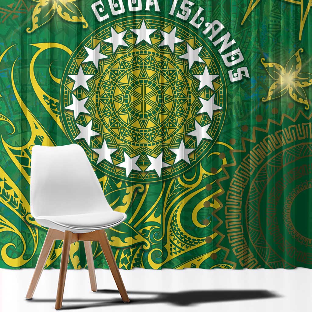 Cook Islands Window Curtain Hibiscus Polynesian Tribal Pattern DT05 - Polynesian Pride