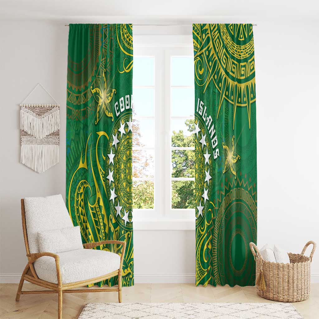 Cook Islands Window Curtain Hibiscus Polynesian Tribal Pattern DT05 - Polynesian Pride