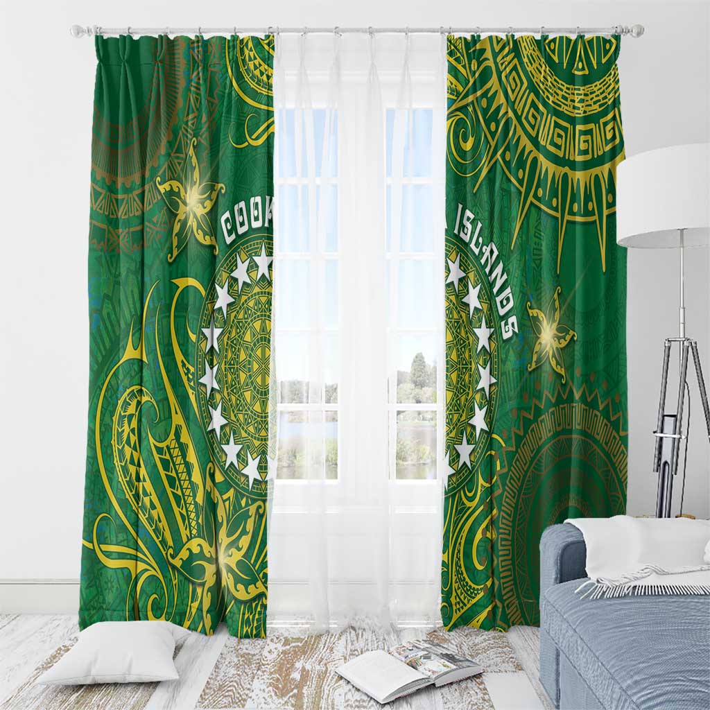 Cook Islands Window Curtain Hibiscus Polynesian Tribal Pattern DT05 - Polynesian Pride