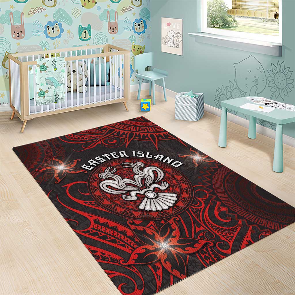 Easter Island Area Rug Hibiscus Polynesian Tribal Pattern DT05 - Polynesian Pride