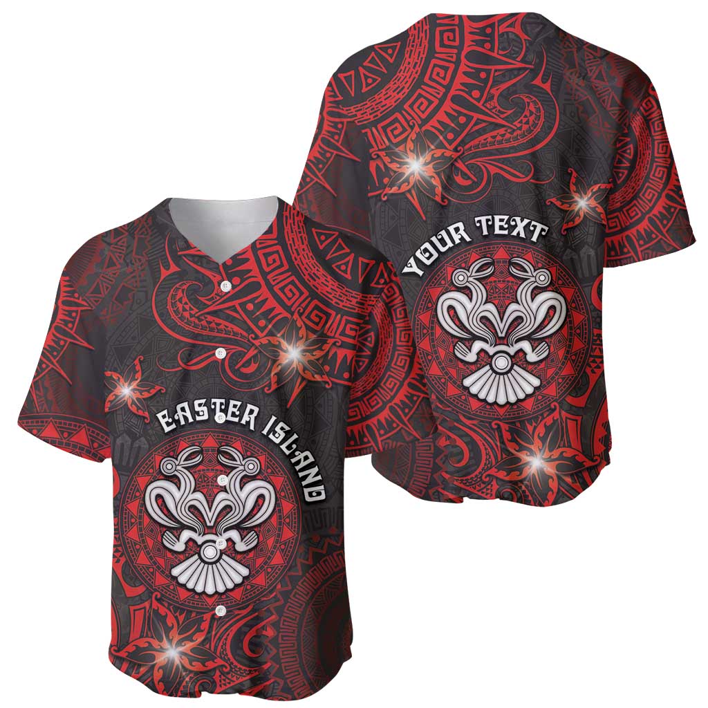 Personalised Easter Island Baseball Jersey Hibiscus Polynesian Tribal Pattern DT05 - Polynesian Pride