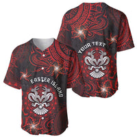 Personalised Easter Island Baseball Jersey Hibiscus Polynesian Tribal Pattern DT05 - Polynesian Pride