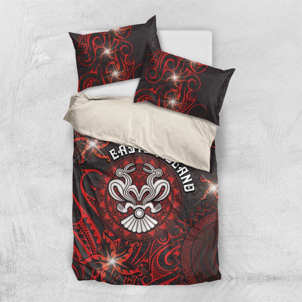 Easter Island Bedding Set Hibiscus Polynesian Tribal Pattern