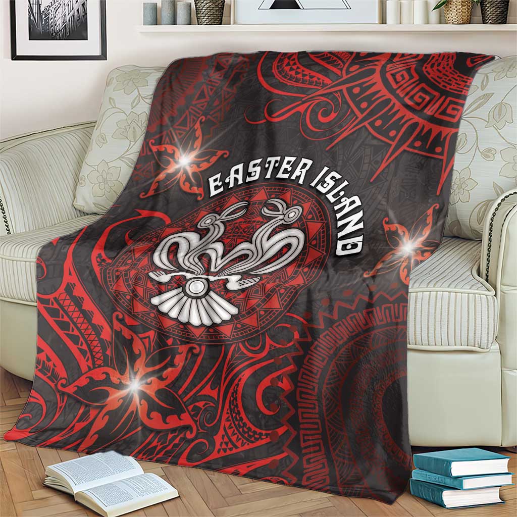 Easter Island Blanket Hibiscus Polynesian Tribal Pattern