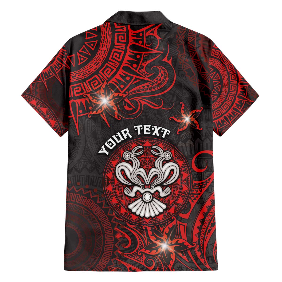 Personalised Easter Island Family Matching Off The Shoulder Long Sleeve Dress and Hawaiian Shirt Hibiscus Polynesian Tribal Pattern