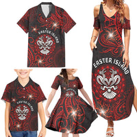 Personalised Easter Island Family Matching Summer Maxi Dress and Hawaiian Shirt Hibiscus Polynesian Tribal Pattern DT05 - Polynesian Pride