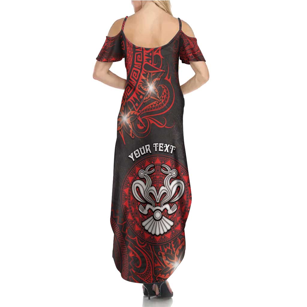 Personalised Easter Island Family Matching Summer Maxi Dress and Hawaiian Shirt Hibiscus Polynesian Tribal Pattern DT05 - Polynesian Pride