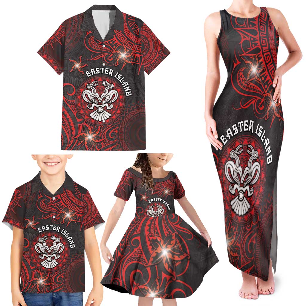Personalised Easter Island Family Matching Tank Maxi Dress and Hawaiian Shirt Hibiscus Polynesian Tribal Pattern DT05 - Polynesian Pride