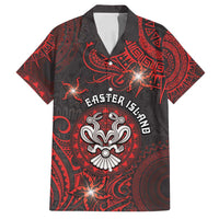 Personalised Easter Island Family Matching Tank Maxi Dress and Hawaiian Shirt Hibiscus Polynesian Tribal Pattern DT05 Dad's Shirt - Short Sleeve Black - Polynesian Pride