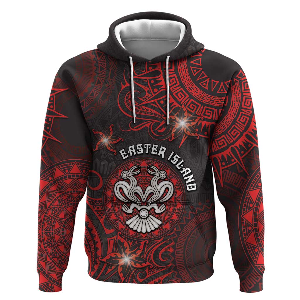 Personalised Easter Island Hoodie Hibiscus Polynesian Tribal Pattern