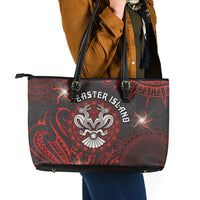 Easter Island Leather Tote Bag Hibiscus Polynesian Tribal Pattern DT05 - Polynesian Pride
