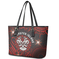 Easter Island Leather Tote Bag Hibiscus Polynesian Tribal Pattern DT05 - Polynesian Pride