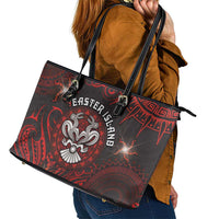 Easter Island Leather Tote Bag Hibiscus Polynesian Tribal Pattern DT05 - Polynesian Pride