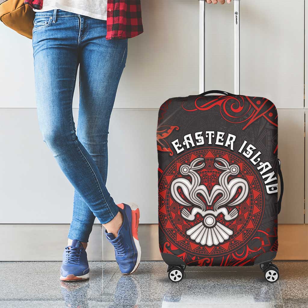 Easter Island Luggage Cover Hibiscus Polynesian Tribal Pattern