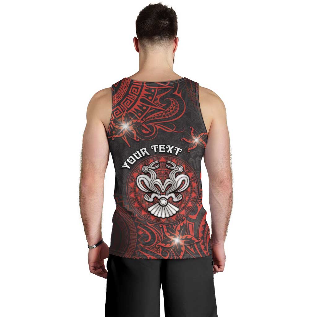 Personalised Easter Island Men Tank Top Hibiscus Polynesian Tribal Pattern
