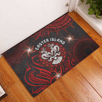 Easter Island Rubber Doormat Hibiscus Polynesian Tribal Pattern DT05 - Polynesian Pride