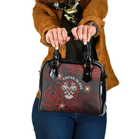 Easter Island Shoulder Handbag Hibiscus Polynesian Tribal Pattern DT05 One Size Black - Polynesian Pride