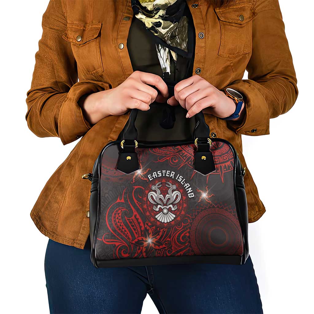 Easter Island Shoulder Handbag Hibiscus Polynesian Tribal Pattern DT05 - Polynesian Pride