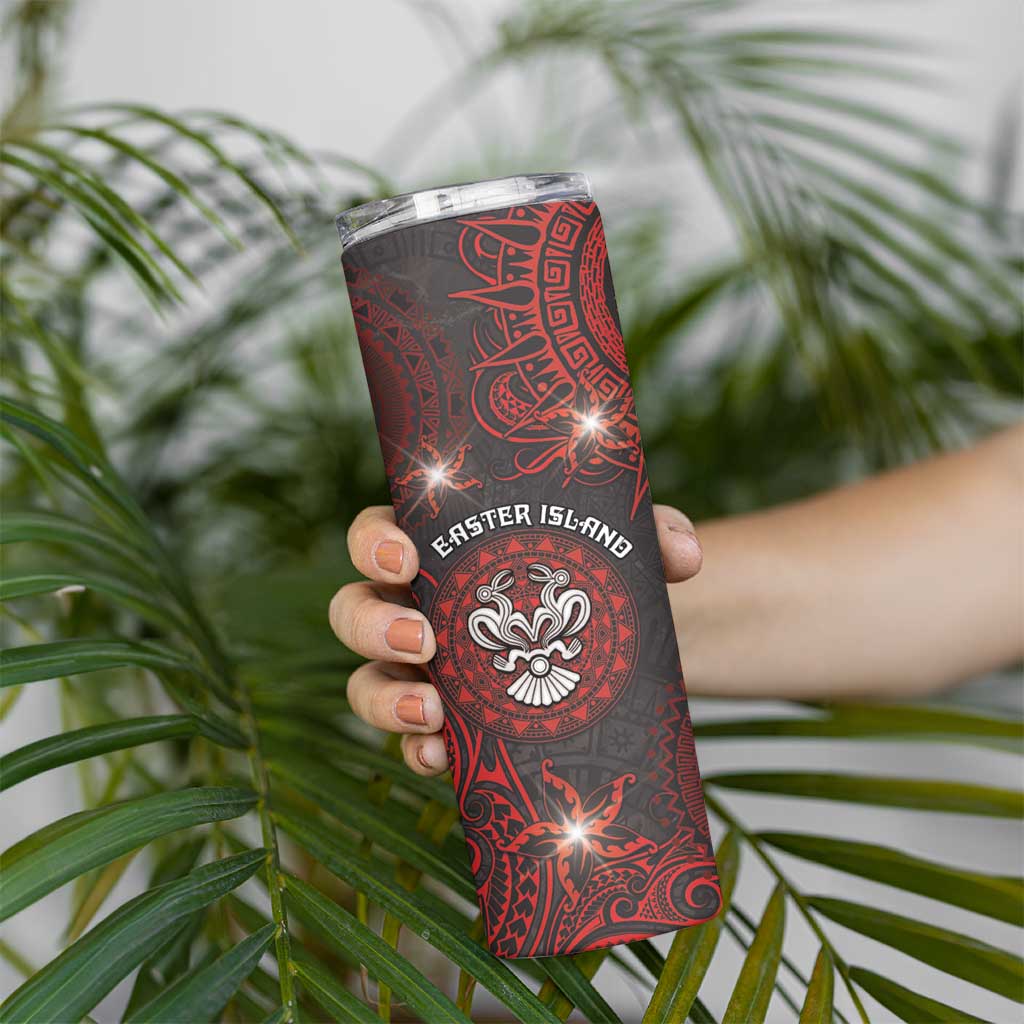 Personalised Easter Island Skinny Tumbler Hibiscus Polynesian Tribal Pattern DT05 - Polynesian Pride
