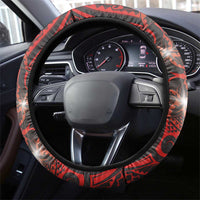 Easter Island Steering Wheel Cover Hibiscus Polynesian Tribal Pattern