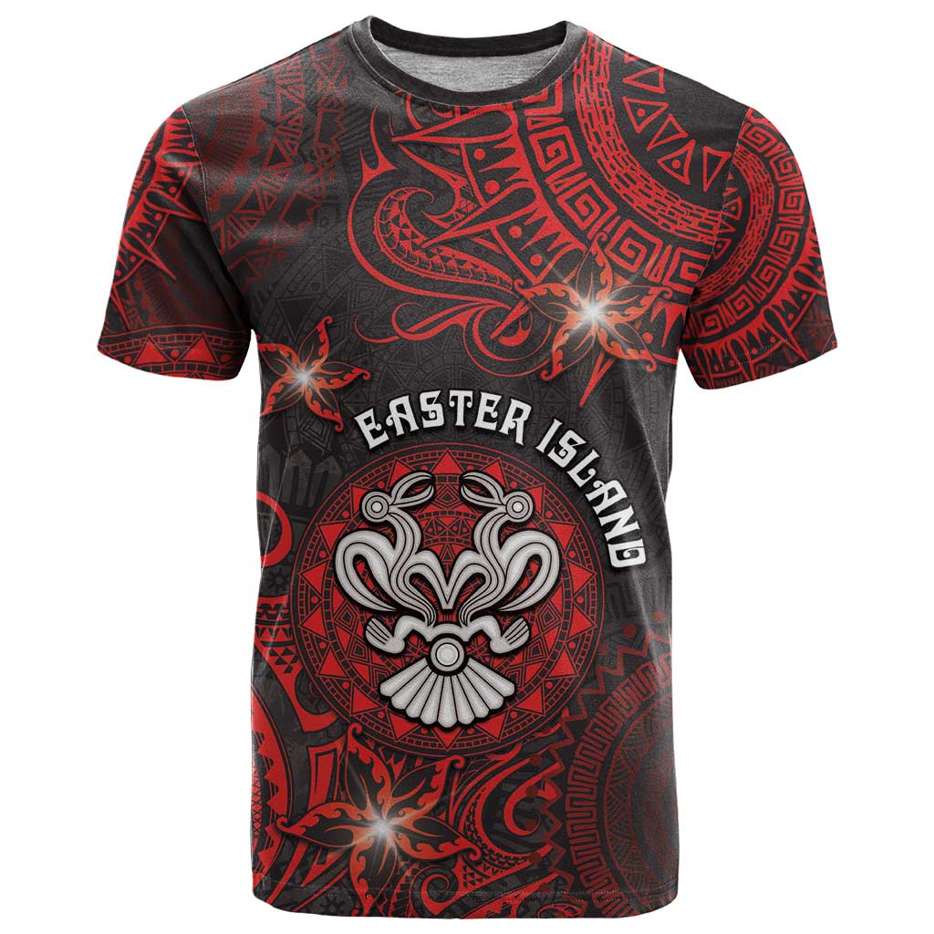 Personalised Easter Island T Shirt Hibiscus Polynesian Tribal Pattern DT05 Black - Polynesian Pride