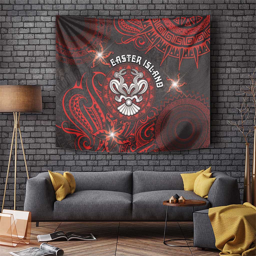 Easter Island Tapestry Hibiscus Polynesian Tribal Pattern