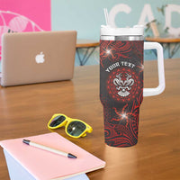 Personalised Easter Island Tumbler With Handle Hibiscus Polynesian Tribal Pattern DT05 - Polynesian Pride