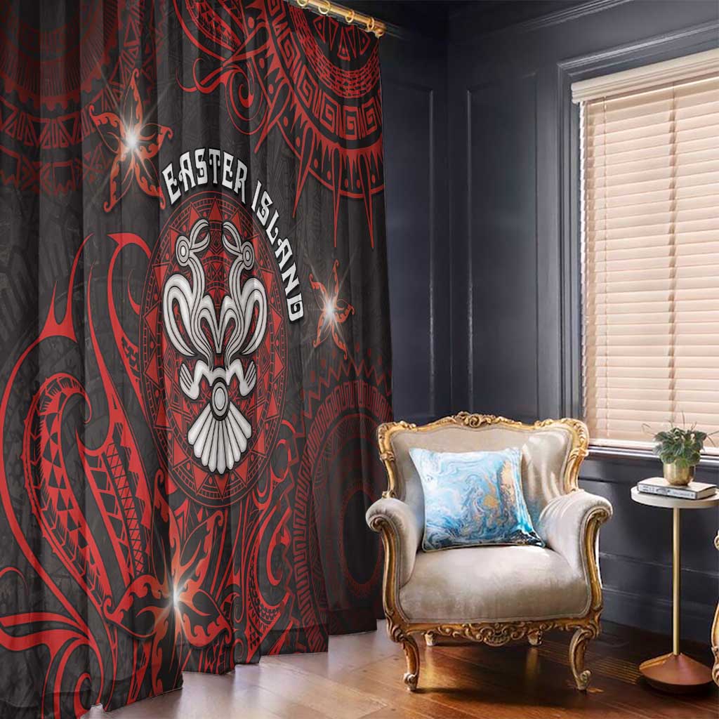 Easter Island Window Curtain Hibiscus Polynesian Tribal Pattern DT05 - Polynesian Pride
