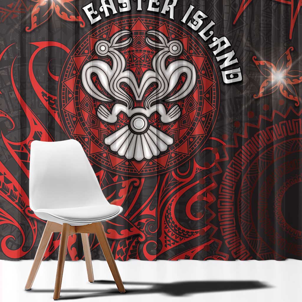 Easter Island Window Curtain Hibiscus Polynesian Tribal Pattern DT05 - Polynesian Pride