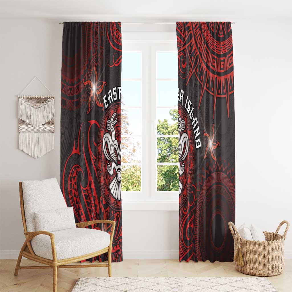 Easter Island Window Curtain Hibiscus Polynesian Tribal Pattern DT05 - Polynesian Pride