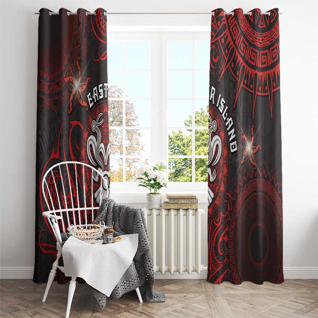 Easter Island Window Curtain Hibiscus Polynesian Tribal Pattern DT05 - Polynesian Pride