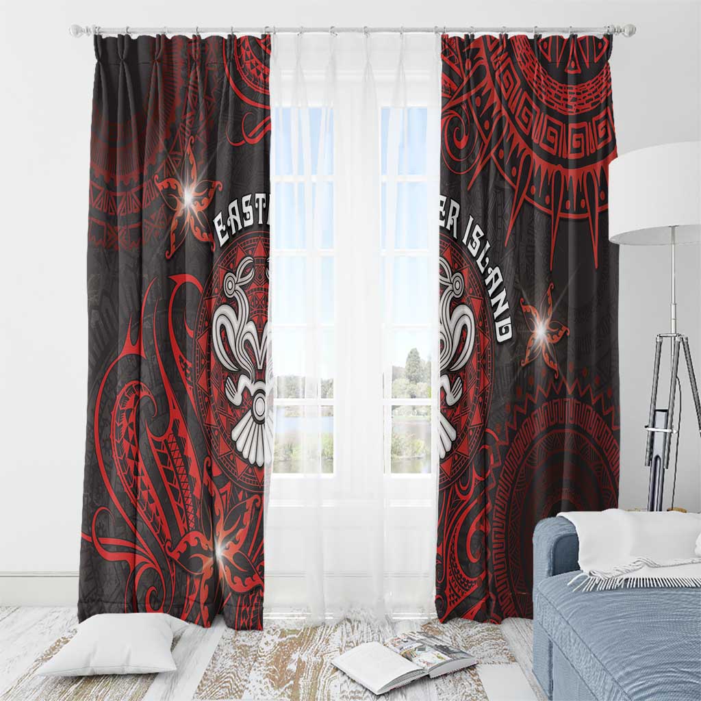 Easter Island Window Curtain Hibiscus Polynesian Tribal Pattern DT05 - Polynesian Pride