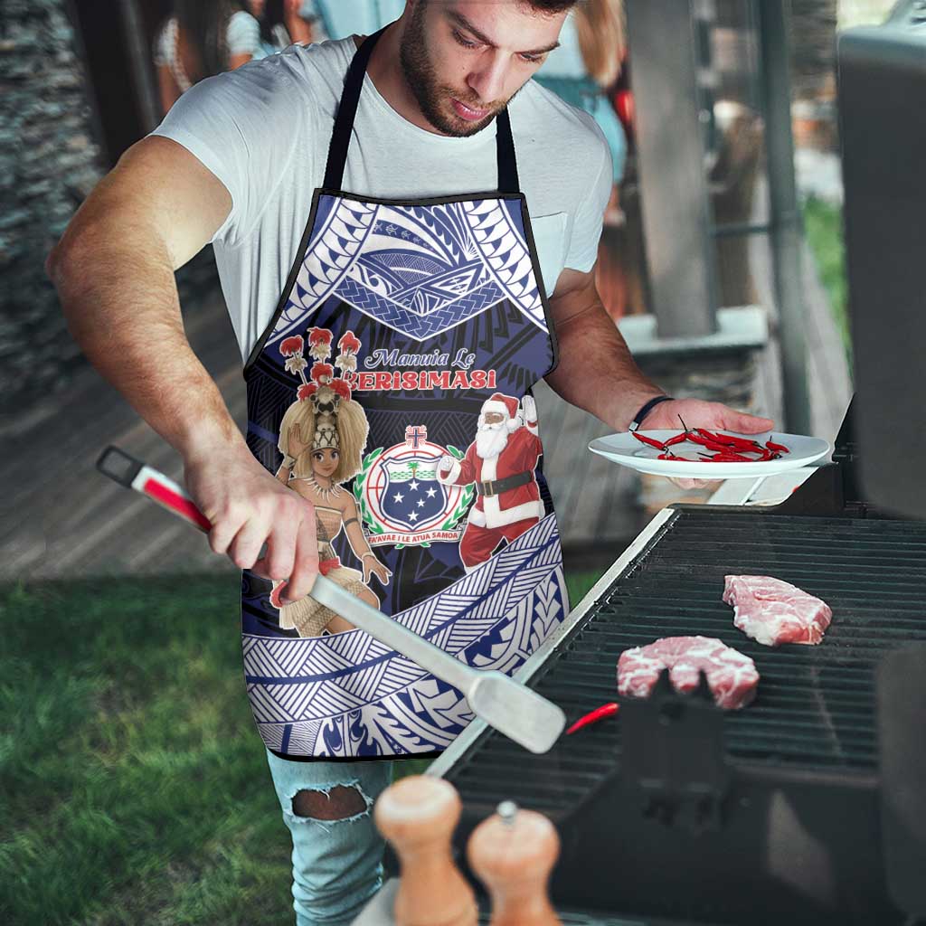 Samoa Christmas Apron Samoan Siva Dance With Santa - Polynesian Pride