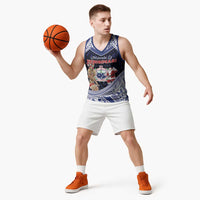 Samoa Christmas Basketball Jersey Samoan Siva Dance With Santa - Polynesian Pride